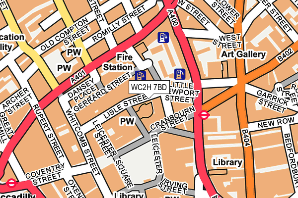 WC2H 7BD map - OS OpenMap – Local (Ordnance Survey)