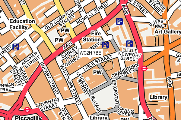 WC2H 7BE map - OS OpenMap – Local (Ordnance Survey)