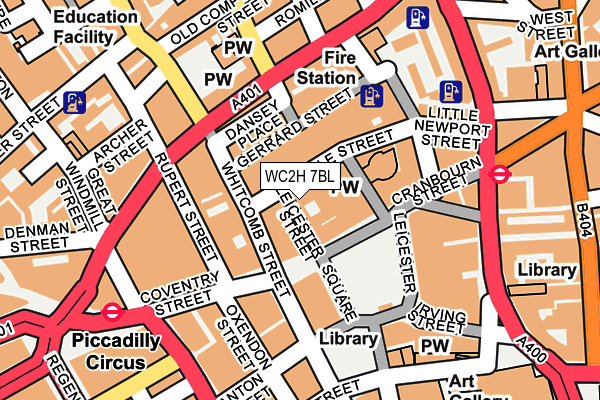 WC2H 7BL map - OS OpenMap – Local (Ordnance Survey)