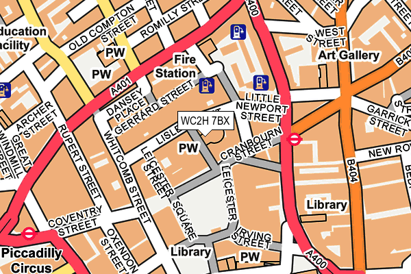 WC2H 7BX map - OS OpenMap – Local (Ordnance Survey)