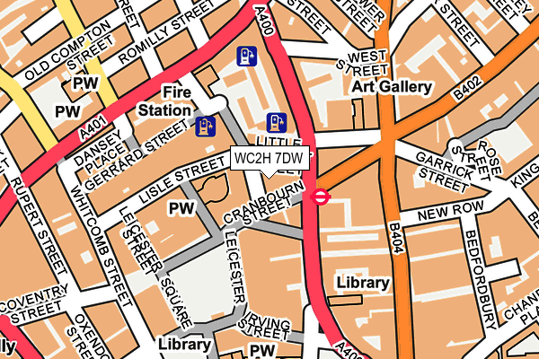 WC2H 7DW map - OS OpenMap – Local (Ordnance Survey)