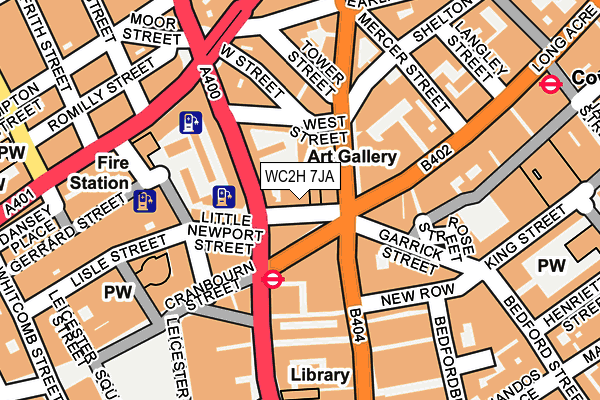 WC2H 7JA map - OS OpenMap – Local (Ordnance Survey)