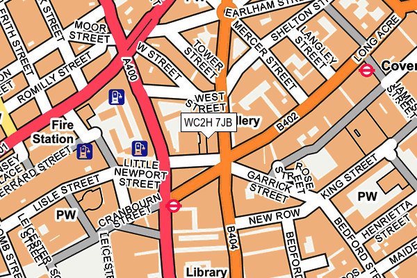 WC2H 7JB map - OS OpenMap – Local (Ordnance Survey)