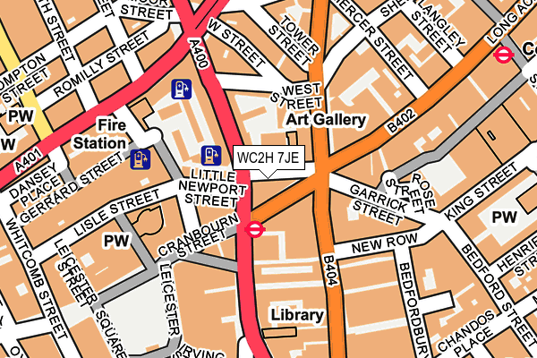 WC2H 7JE map - OS OpenMap – Local (Ordnance Survey)