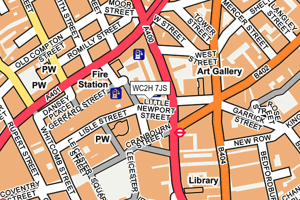 WC2H 7JS map - OS OpenMap – Local (Ordnance Survey)