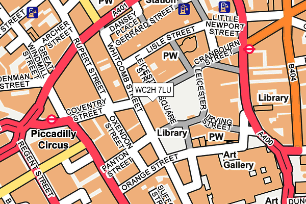 WC2H 7LU map - OS OpenMap – Local (Ordnance Survey)