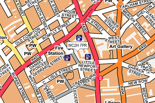 WC2H 7PR map - OS OpenMap – Local (Ordnance Survey)