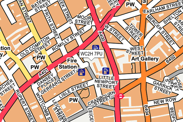 WC2H 7PU map - OS OpenMap – Local (Ordnance Survey)