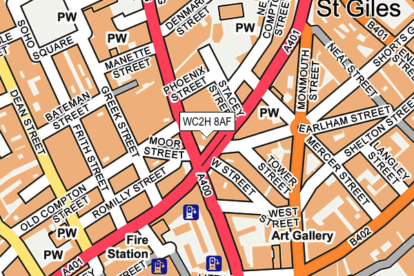 WC2H 8AF map - OS OpenMap – Local (Ordnance Survey)