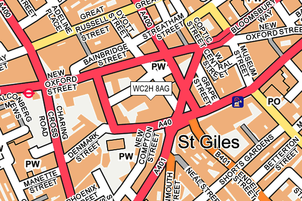WC2H 8AG map - OS OpenMap – Local (Ordnance Survey)