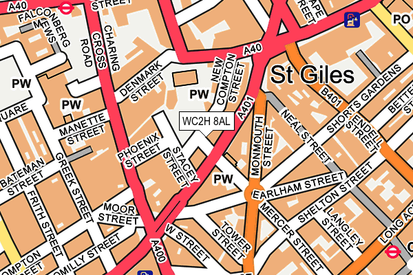 WC2H 8AL map - OS OpenMap – Local (Ordnance Survey)