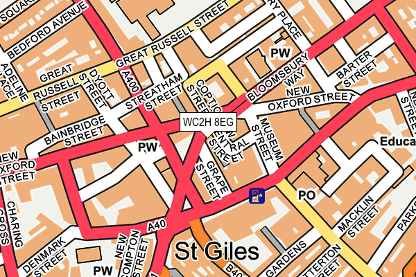WC2H 8EG map - OS OpenMap – Local (Ordnance Survey)