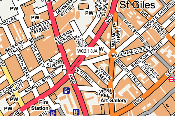 WC2H 8JA map - OS OpenMap – Local (Ordnance Survey)