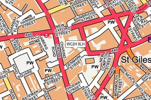 WC2H 8LH map - OS OpenMap – Local (Ordnance Survey)