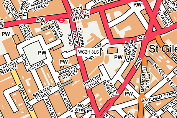 WC2H 8LS map - OS OpenMap – Local (Ordnance Survey)