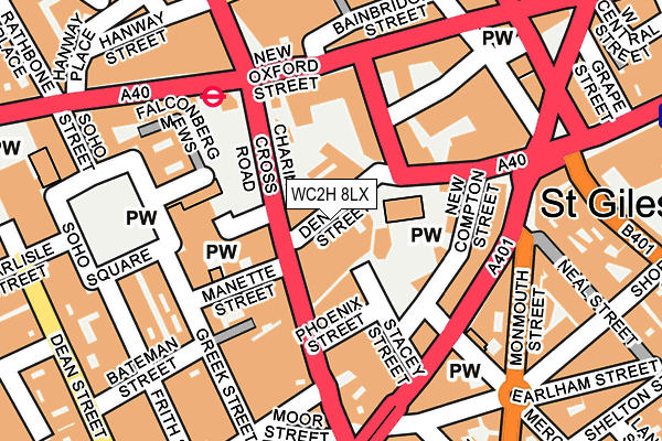 WC2H 8LX map - OS OpenMap – Local (Ordnance Survey)