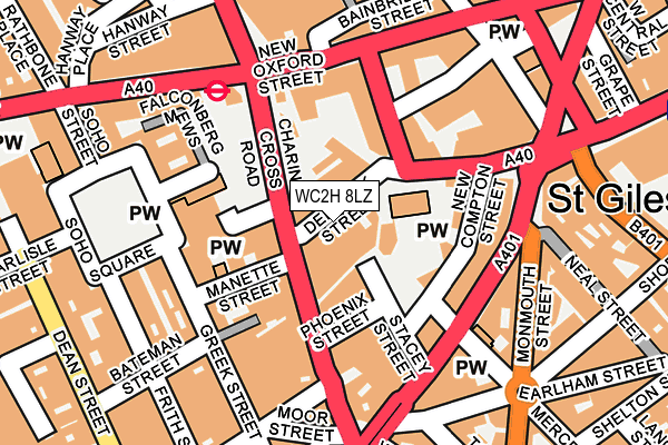 WC2H 8LZ map - OS OpenMap – Local (Ordnance Survey)