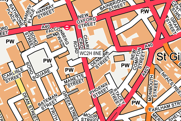 WC2H 8NE map - OS OpenMap – Local (Ordnance Survey)