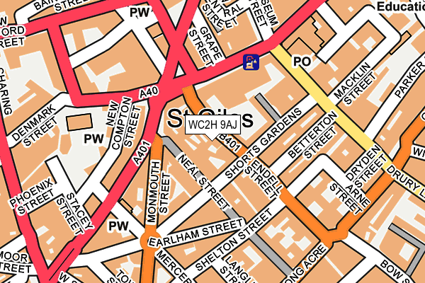 WC2H 9AJ map - OS OpenMap – Local (Ordnance Survey)