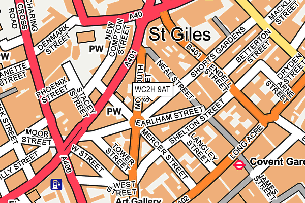WC2H 9AT map - OS OpenMap – Local (Ordnance Survey)