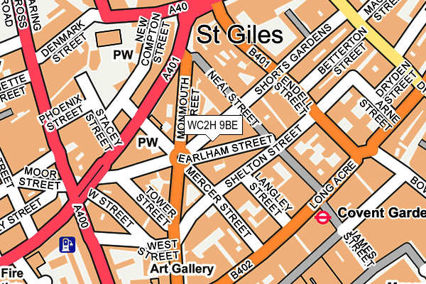 WC2H 9BE map - OS OpenMap – Local (Ordnance Survey)