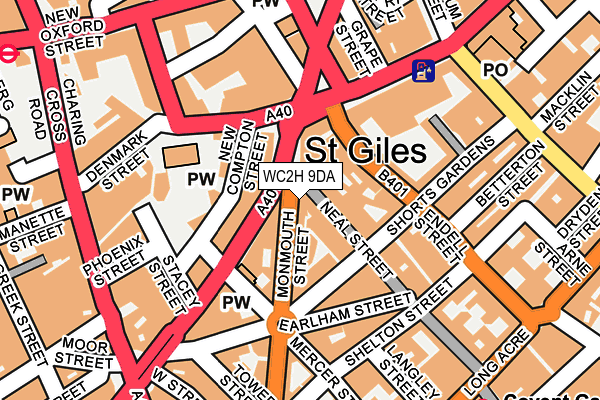 WC2H 9DA map - OS OpenMap – Local (Ordnance Survey)