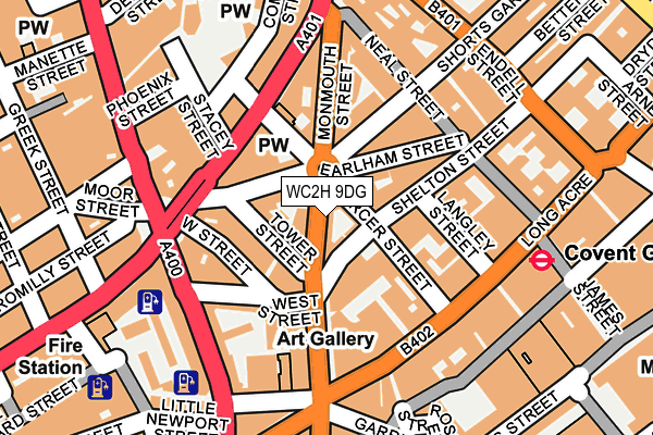 WC2H 9DG map - OS OpenMap – Local (Ordnance Survey)
