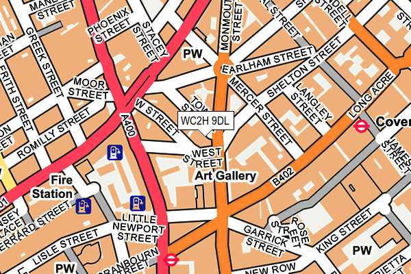 WC2H 9DL map - OS OpenMap – Local (Ordnance Survey)