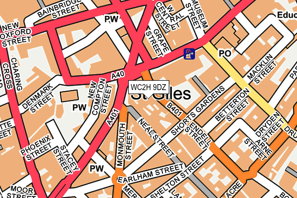 WC2H 9DZ map - OS OpenMap – Local (Ordnance Survey)