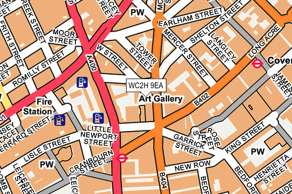 WC2H 9EA map - OS OpenMap – Local (Ordnance Survey)