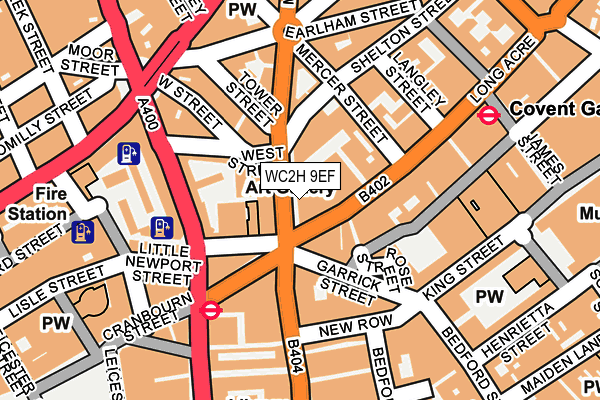 WC2H 9EF map - OS OpenMap – Local (Ordnance Survey)