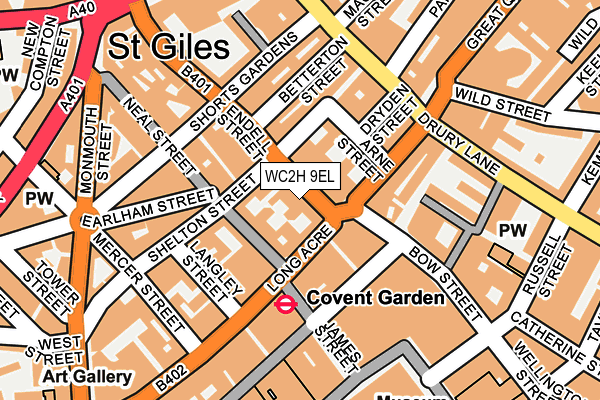 WC2H 9EL map - OS OpenMap – Local (Ordnance Survey)