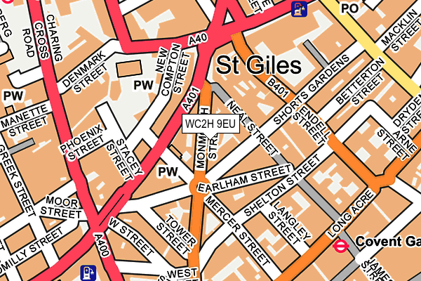 WC2H 9EU map - OS OpenMap – Local (Ordnance Survey)