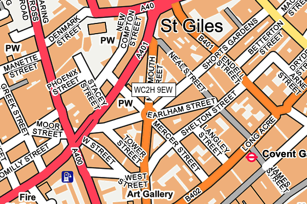 WC2H 9EW map - OS OpenMap – Local (Ordnance Survey)