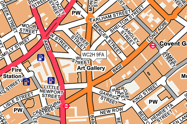WC2H 9FA map - OS OpenMap – Local (Ordnance Survey)