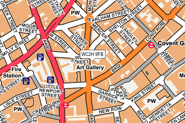 WC2H 9FB map - OS OpenMap – Local (Ordnance Survey)