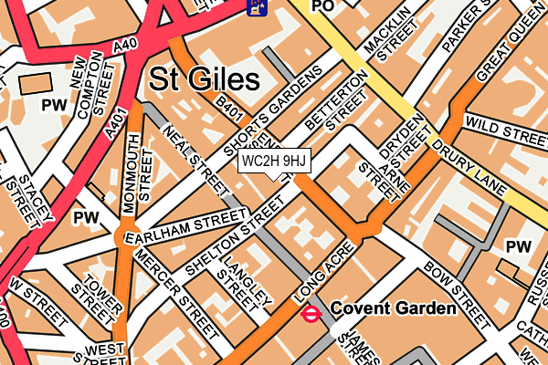 WC2H 9HJ map - OS OpenMap – Local (Ordnance Survey)