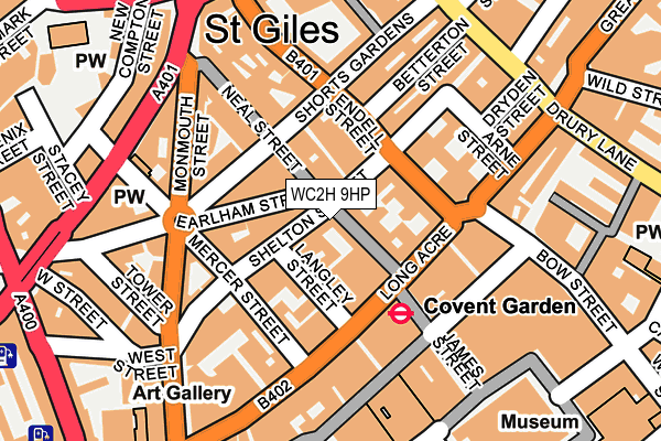 WC2H 9HP map - OS OpenMap – Local (Ordnance Survey)