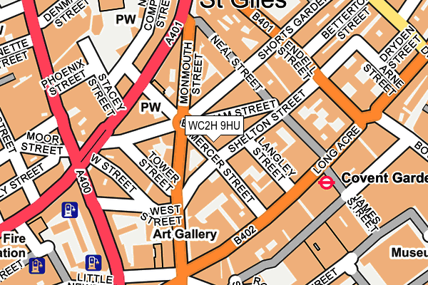 WC2H 9HU map - OS OpenMap – Local (Ordnance Survey)