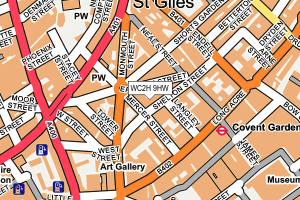 WC2H 9HW map - OS OpenMap – Local (Ordnance Survey)