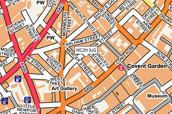 WC2H 9JG map - OS OpenMap – Local (Ordnance Survey)