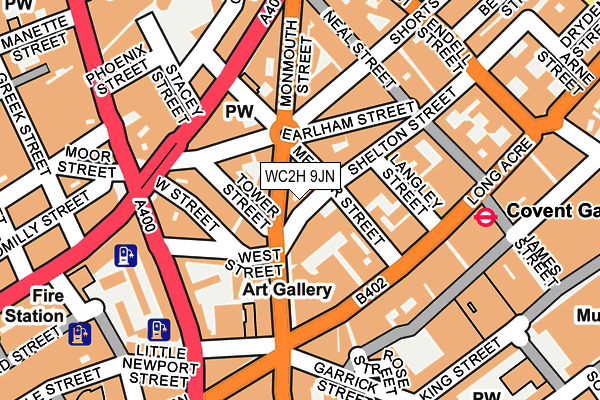 WC2H 9JN map - OS OpenMap – Local (Ordnance Survey)