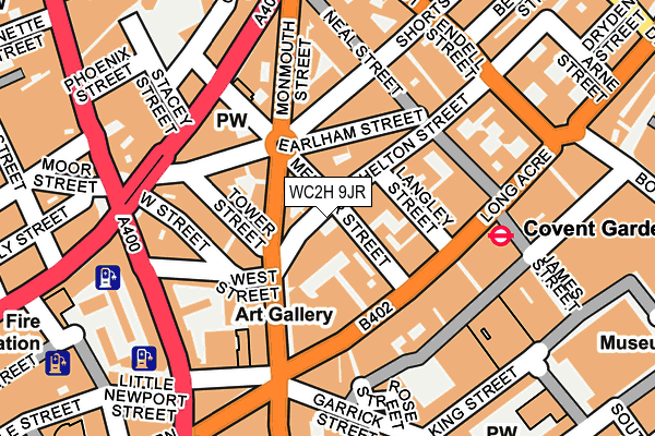 WC2H 9JR map - OS OpenMap – Local (Ordnance Survey)