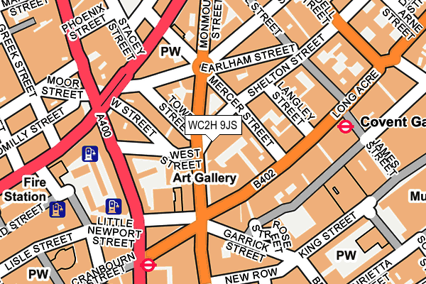 WC2H 9JS map - OS OpenMap – Local (Ordnance Survey)