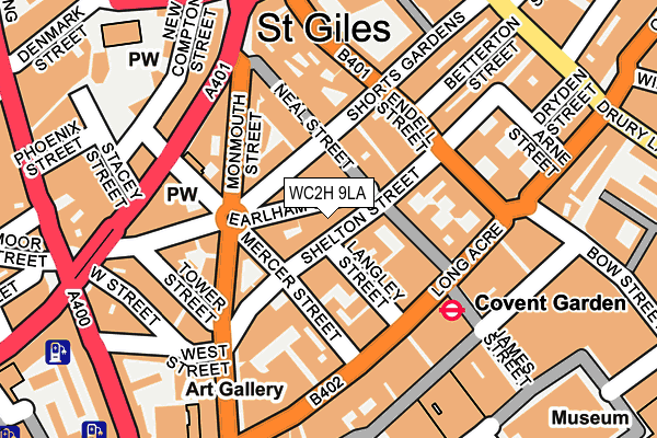 WC2H 9LA map - OS OpenMap – Local (Ordnance Survey)