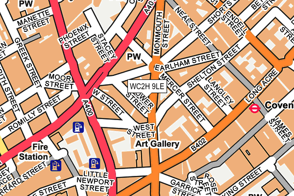 WC2H 9LE map - OS OpenMap – Local (Ordnance Survey)