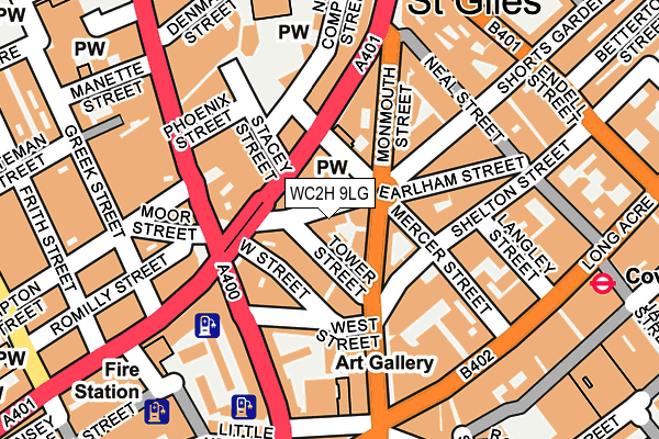 WC2H 9LG map - OS OpenMap – Local (Ordnance Survey)