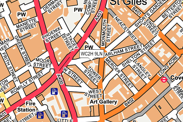 WC2H 9LN map - OS OpenMap – Local (Ordnance Survey)