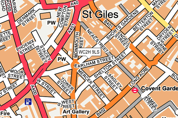 WC2H 9LS map - OS OpenMap – Local (Ordnance Survey)