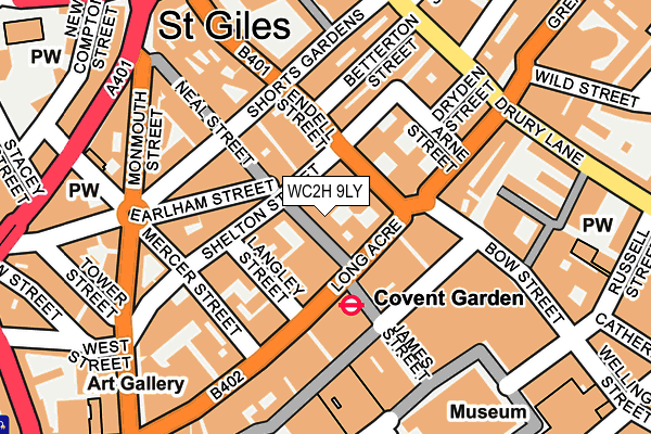 WC2H 9LY map - OS OpenMap – Local (Ordnance Survey)